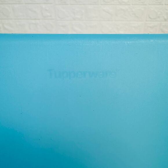 Tupperware Sandwich Keeper Square Aqua Blue Reusable Microwave Dishwasher Safe - Picture 4 of 4